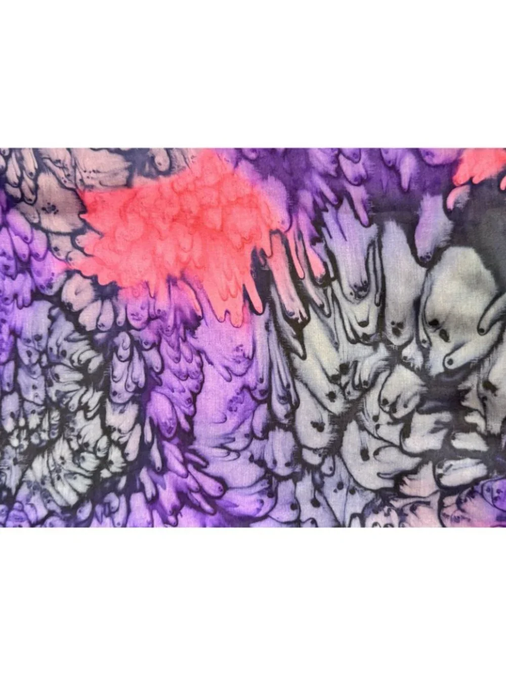 Vintage Silk Scarf Tie Dyed Color Bursts of Purple Pink Abstract 34